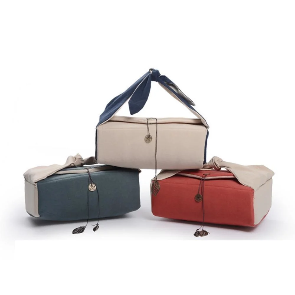 Portable Travel Tea Set Bag Retro Cotton Linen Storage Teapot Tea Drinking Containers Accessories Wyz19890