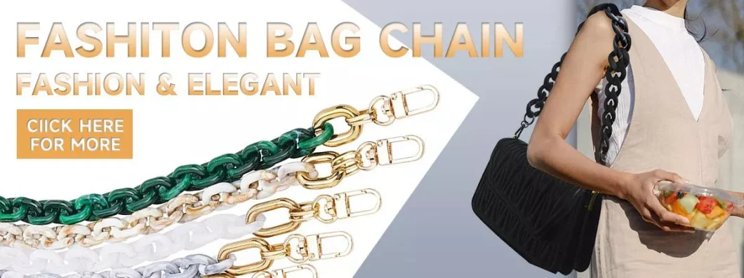 Women Fashion Resin Thick Chain Plastic Retro Acrylic Bag Chain for Bag Accessories Lady Handbag Handle Decoration