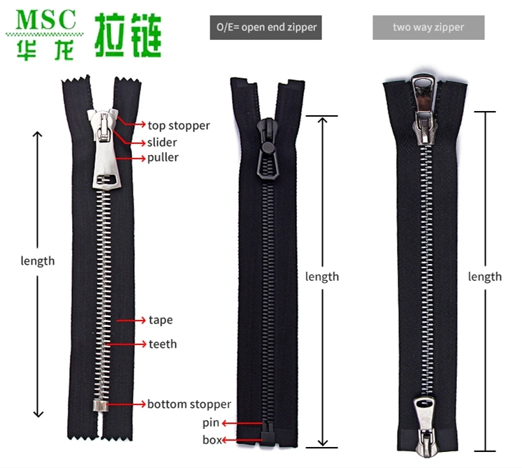 No. 5 Metal Zipper Chain for Sewing Bags Crafts Jackets