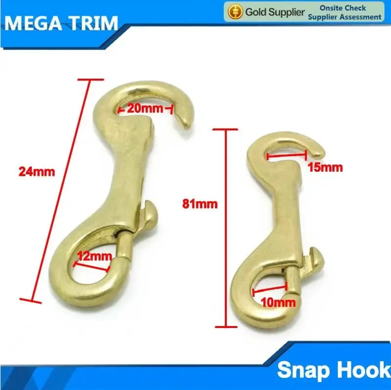 Brass Double Ended Snap Hook for Bag Accessory