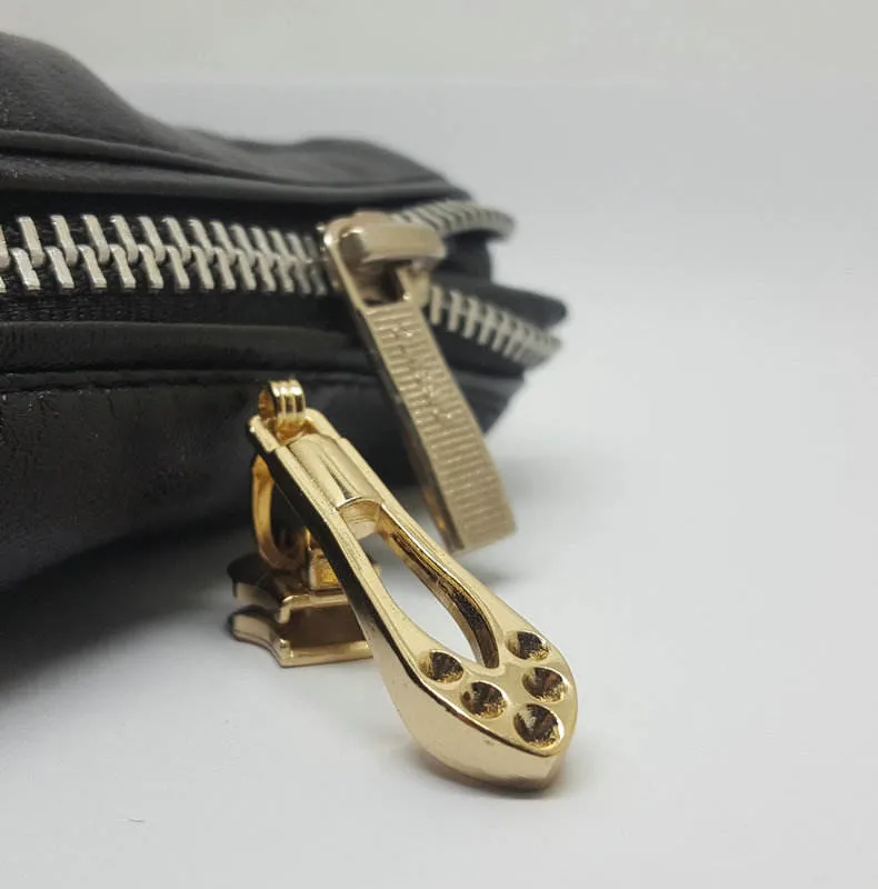 Custom Brushed Antique Logo Zipper Removable Slider Handle for Bags