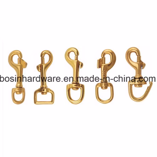 Brass Double Ended Snap Hook for Bag Accessory