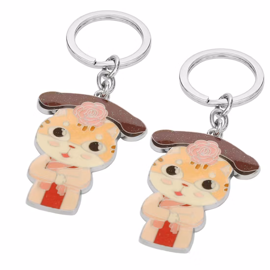Personalised Personalized DIY Customise Sports Custom Engrave Enamel Metal Keychain Key Rings Chain with Logo